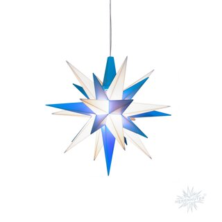 Herrnhuter Stern  kleiner Stern aus Kunststoff A1e in blau/ wei