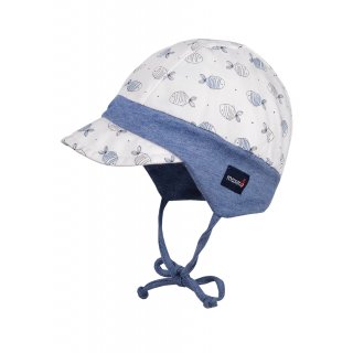 Maximo Baby Mütze, weiß/ blau