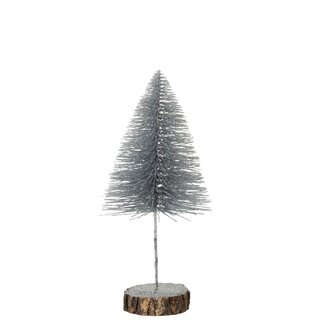 Metall Weihnachtsbaum mit Glitter, groß, silberfarben