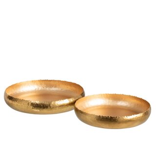 2 Schalen im Set Rund Metall Gold