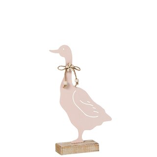 Deko Ente aus Metall in rosa, klein