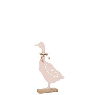 Deko Ente aus Metall in rosa, groß