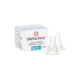 Lifefactory Silikonsauger für Glas-Babyflaschen, 2er-Set