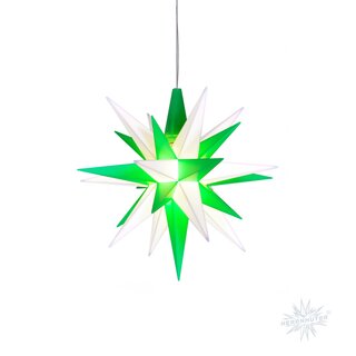 Herrnhuter Stern ® kleiner Stern aus Kunststoff A1e in grün/ weiß