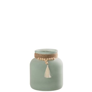 Vase aus Glas matt in Mintgrün, klein