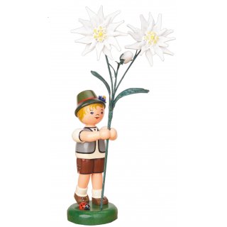 Hubrig Blumenkinder Junge mit Edelweiß, 24 cm