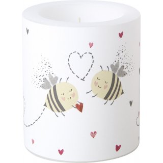 Kerze Windlicht Bee my Valentine