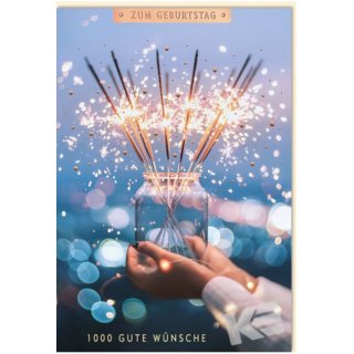 Eulzer Druck Geburtstagskarte ZUM GEBURTSTAG - 1000 GUTE WÜNSCHE