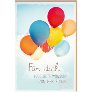 Eulzer Druck Geburtstagskarte Für dich - 1000 GUTE WÜNSCHE ZUM GEBURTSTAG