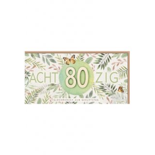 Eulzer Druck Zahlengeburtstagskarte Glückwunsch zum Geburtstag - 80