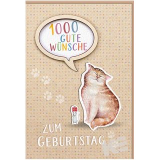 Eulzer Druck Geburtstagskarte ZUM GEBURTSTAG - 1000 GUTE WÜNSCHE
