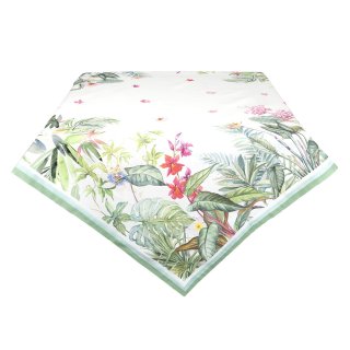 Tischdecke 100 x 100 cm, weiß/grün